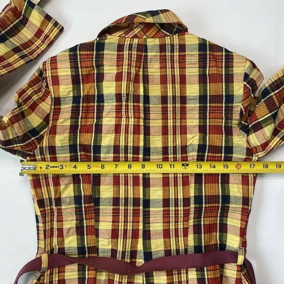 Vintage Plaid Blazer with Belt Suit Jacket size 11 - Picture 3 of 9